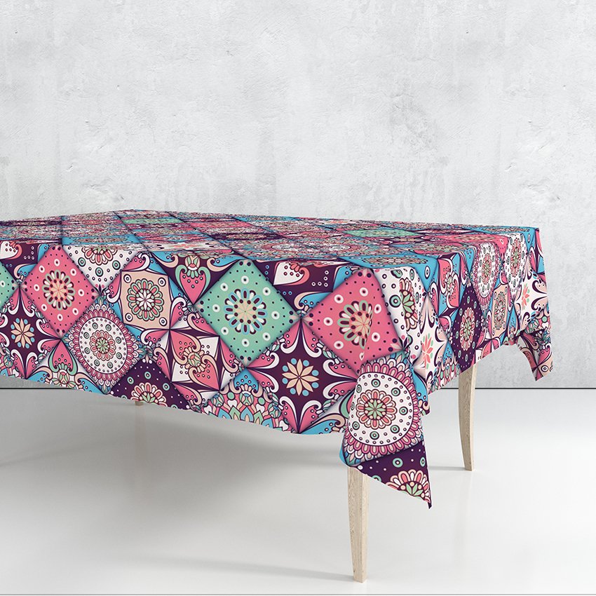 مفرش سفره باترن مندلا بمبى