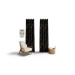 ستارة اسود منقوش دهبى